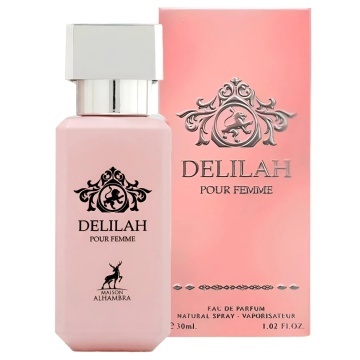 Parfum Arăbesc Alhambra Delilah Pour Femme 30 ml, Apă de Parfum Damă, Inspirat Delina, Aromă Floral Fructată Feminină cu Bergamotă, Fructe Delicate, Pară, Bujor, Flori Albe, Iasomie, Trandafir, Lemn Alb, Mosc și Vanilie - Img 11