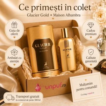 Parfum Arăbesc Alhambra Glacier Gold Maison Alhambra 100 ml, Apă de Parfum Bărbați, Aromă Oriental Ambrată, Inspirat Le Male Elixir - Img 4