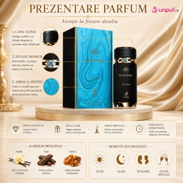 Parfum Arăbesc Alhambra Sceptre Oceana 100 ml, Apă de Parfum Bărbați, Maison Alhambra, Inspirat Gemme Orom, Aromă Acvatic Proaspătă cu Grapefruit, Note Marine, Bergamotă, Lămâie, Lavandă, Note Ozonice, Salvie, Cedru, Ambroxan și Mosc - Img 3