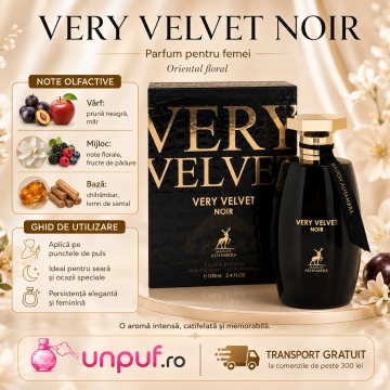 Parfum Arăbesc Alhambra Very Velvet Noir Maison Alhambra 100 ml, Apă de Parfum Damă, Aromă Oriental Ambrată, Inspirat Very Sexy Night - Img 9