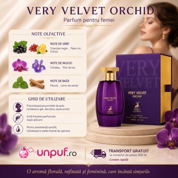 Parfum Arăbesc Alhambra Very Velvet Orchid Maison Alhambra 100 ml, Apă de Parfum Unisex, Damă și Bărbat, Aromă Floral Fructată, Inspirat Very Sexy Orchid - Img 9
