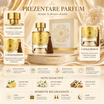 Parfum Arăbesc Anarch Maison Alhambra 100 ml, Apă de Parfum Unisex, Damă și Bărbat, Inspirat Andromeda Tiziana Terenzi, Aromă Oriental Florală Ambrată cu Iarbă, Ylang Ylang, Bergamotă, Iasomie, Crin, Piersică, Frunze de Violetă, Heliotrop, Trandafir, Aban - Img 3