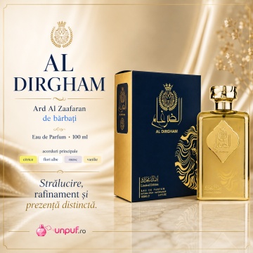 Parfum Arăbesc Ard Al Zaafaran Al Dirgham Limited Edition 100 ml, Apă de Parfum Bărbați, Aromă Oriental Arabescă Fresh, Inspirat Allure Homme Sport - Img 10