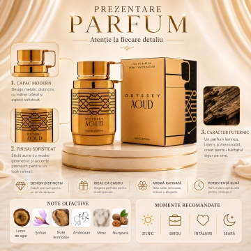Parfum Arăbesc Armaf Odyssey Aoud 100 ml, Apă de Parfum Bărbat, Aromă Oriental Oud Lemnoasă, Intensă și Elegantă, Inspirată de Oud Of Greatness - Img 3