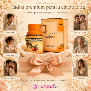 Parfum Arăbesc Armaf Odyssey Mandarin Sky Vintage 100 ml, Apă de Parfum Unisex Damă și Bărbat, Aromă Citrus Gurmand Aromatică, Caldă, Citrică și Elegantă, Inspirată de Scandal Pour Homme - Img 7