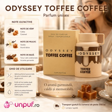 Parfum Arăbesc Armaf Odyssey Toffee Coffee 100 ml, Apă de Parfum Unisex Damă și Bărbat, Aromă Gurmand Dulce, Cafea, Caramel, Vanilie și Praline, Inspirată de Amore Caffe Mancera - Img 9