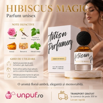 Parfum Arăbesc Artisan Perfumery Hibiscus Magic Fragrance World 80 ml, Apă de Parfum Unisex, Damă și Bărbat, Aromă Aromatic Orientală cu Citrice, Condimente, Note Proaspete, Flori Albe, Lavandă, Note Calde, Cedru, Ambră și Mosc - Img 9