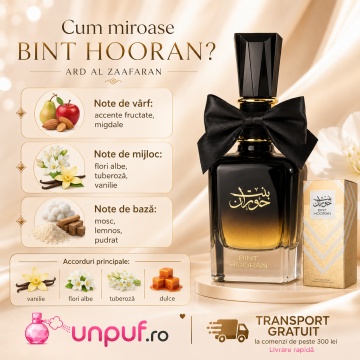 Parfum Arăbesc Bint Hooran Ard Al Zaafaran 100 ml, Apă de Parfum Damă, Aromă Oriental Arăbească Inspirată de Good Girl - Img 9