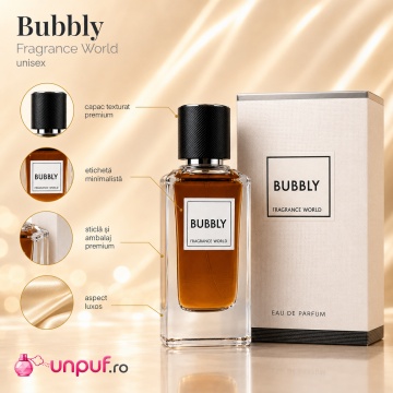 Parfum Arăbesc Bubbly Fragrance World 100 ml, Apă de Parfum Unisex, Damă și Bărbat, Aromă Fructat Spumant Florală cu Citrice, Pară, Șampanie, Fructe Roșii, Bujor, Iasomie, Ambră Fină, Mosc Alb și Vanilie - Img 9