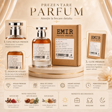 Parfum Arăbesc Camp Fire Factory Edition Emir 100 ml, Apă de Parfum Unisex Damă și Bărbat, Aromă Aromatic Condimentată, Caldă, Lemnoasă și Memorabilă, Inspirată de By The Fireplace Maison Margiela - Img 3