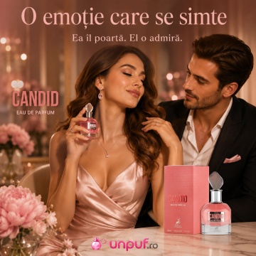 Parfum Arăbesc Candid Maison Alhambra 100 ml, Apă de Parfum Damă, Inspirat Scandal Jean Paul Gaultier, Aromă Chypre Florală Dulce cu Mandarină, Piersică, Portocală, Floare de Portocal, Gardenie, Iasomie, Miere, Caramel și Lemn Dulce - Img 5