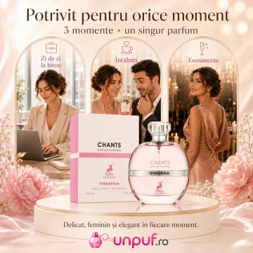 Parfum Arăbesc Chants Tenderina Maison Alhambra 100 ml, Apă de Parfum Damă, Inspirat Chance Eau Tendre Chanel, Aromă Floral Fructată cu Grapefruit, Gutuie, Iasomie, Trandafir și Mosc - Img 6