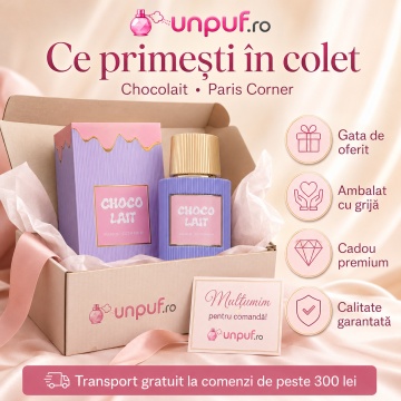 Parfum Arăbesc Choco Lait Paris Corner 100 ml, Apă de Parfum Damă, Aromă Oriental Vanilată, Gurmandă, Cacao, Măr, Oud, Tămâie și Mosc Alb - Img 4