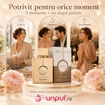 Parfum Arăbesc Club De Nuit Milestone Armaf 105 ml, Apă de Parfum Unisex Damă și Bărbat, Aromă Floral Lemnos Mosc, Marină, Elegantă și Luminoasă, Inspirată de Millesime Imperial Creed - Img 6