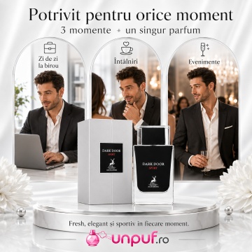 Parfum Arăbesc Dark Door Sport Maison Alhambra 100 ml, Apă de Parfum Bărbați, Inspirat Dior Homme Sport, Aromă Lemnos Condimentată Fresh cu Lămâie, Bergamotă, Aldehidă, Elemi, Piper Roz, Absint, Note Lemnoase, Tămâie și Ambră - Img 6