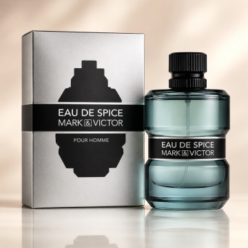 Parfum Arăbesc Eau de Spice Mark & Victor Fragrance World 100 ml, Apă de Parfum Bărbat, Aromă Oriental Condimentată cu Elemi, Grapefruit, Bergamotă, Piper Roz, Paprika, Scorțișoară, Șofran, Tutun, Piele și Vetiver