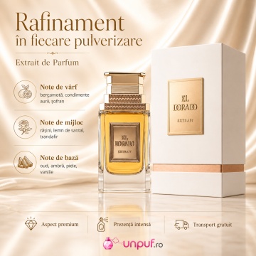 Parfum Arăbesc El Dorado Extract de Parfum 100 ml, Extrait de Parfum Bărbați, French Avenue, Inspirat Ganymede, Aromă Lemnos Ambrată Opulentă cu Bergamotă, Condimente Aurii, Șofran, Rășini, Lemn de Santal, Trandafir, Oud, Ambră, Piele și Vanilie - Img 9