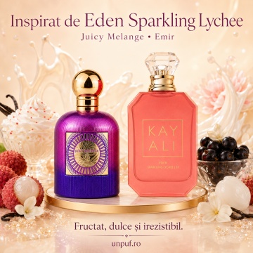 Parfum Arăbesc Emir Juicy Melange 100 ml, Apă de Parfum Unisex Damă și Bărbat, Aromă Fructat Florală, Dulce, Luminoasă, Suculentă și Elegantă, Inspirată de Eden Sparkling Lychee - Img 8