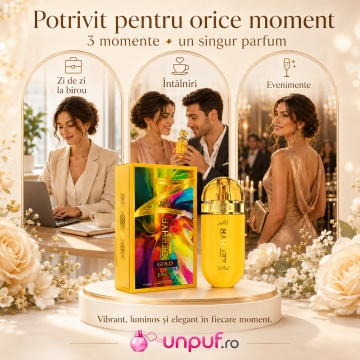 Parfum Arăbesc Emper Zephyr Gold 100 ml, Apă de Parfum Unisex, Damă și Bărbat, Inspirat Erba Gold, Aromă Oriental Ambrată Fructată și Luminoasă cu Citrice, Condimente, Șofran, Rășini, Flori Albe, Note Balsamice, Cedru, Ambră, Mosc și Vanilie - Img 6