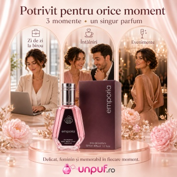 Parfum Arăbesc Emporia Eau de Parfum 50 ml, Damă, Aromă Floral Fructată cu Mosc, Fructe Roșii, Bergamotă, Pară, Bujor, Iasomie, Mosc Alb și Vanilie, Inspirată de Euphoria Calvin Klein - Img 6