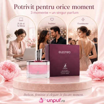 Parfum Arăbesc Euzonea Maison Alhambra 100 ml, Apă de Parfum Damă, Inspirat Euphoria Calvin Klein, Aromă Oriental Florală Ambrată cu Rodie, Persimon, Note Verzi, Violetă, Floare de Lotus, Orhidee Neagră, Frișcă, Ambră și Lemn de Mahon - Img 6