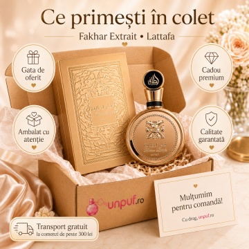 Parfum Arăbesc Fakhar Extrait Gold Lattafa Pride 100 ml, Apă de Parfum Bărbat, Aromă de Pielărie cu Tuberoză, Note Florale, Rășină, Pin, Note Animalice, Ambră și Mosc - Img 4