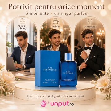Parfum Arăbesc Fragrance World Des Tentations 100 ml, Apă de Parfum Bărbați, Aromă Aromatic Orientală, Fresh și Condimentată, cu Note de Citrice, Condimente, Flori Albe, Lavandă, Cedru, Ambră și Mosc - Img 6