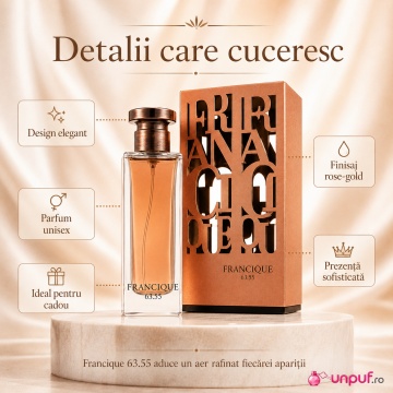 Parfum Arăbesc Francique 63.55 French Avenue 80 ml, Apă de Parfum Unisex, Damă și Bărbat, Inspirat Gris Charnel BDK, Aromă Lemnos Condimentată Pudrată cu Ceai Negru, Cardamom, Smochină, Vetiver, Iris, Boabe de Tonka, Cedru și Lemn de Santal - Img 9