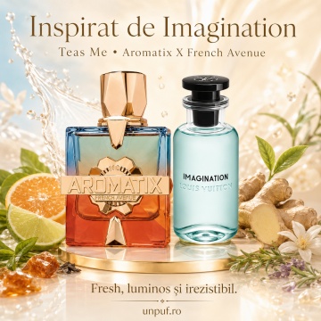 Parfum Arăbesc French Avenue Aromatix Teas Me 100 ml, Apă de Parfum Unisex, Damă și Bărbat, Inspirat Imagination Louis Vuitton, Aromă Aromatic Orientală Fresh Luminoasă cu Citrice, Ghimbir, Note Verzi, Ceai, Ierburi Aromatice, Flori Albe, Lavandă, Ambră, - Img 8