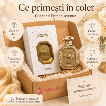 Parfum Arăbesc Genesis Cancer French Avenue 90 ml, Apă de Parfum Unisex, Damă și Bărbat, Inspirat Libre L’Eau Nue, Aromă Aromatic Orientală Luminoasă cu Citrice, Bergamotă, Mandarină, Flori Albe, Lavandă, Accente Dulci, Vanilie, Ambră, Lemn de Cedru și Mo - Img 4
