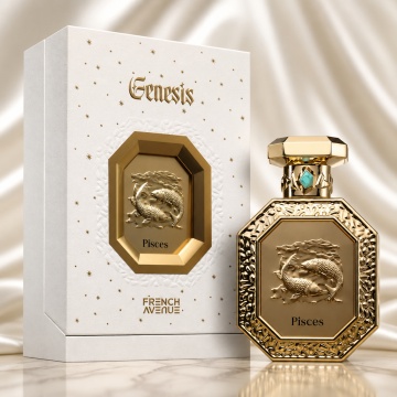 Parfum Arăbesc Genesis Pisces French Avenue 90 ml, Apă de Parfum Unisex, Damă și Bărbat, Inspirat Y Le Parfum, Aromă Aromatic Orientală Proaspătă cu Citrice, Condimente, Note Proaspete, Flori Albe, Lavandă, Note Calde, Lemn de Cedru, Ambră și Mosc