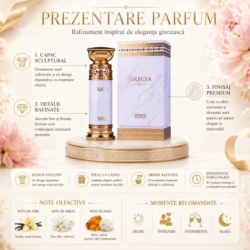 Parfum Arăbesc Grecia White French Avenue 100 ml, Apă de Parfum pentru Damă, Inspirat Blanche Bête Les Liquides Imaginaires, Aromă Aromatic Orientală Cremoasă și Catifelată cu Vanilie, Acord Lactonic, Flori Albe, Tuberoză, Citrice, Condimente, Lemn de Ced - Img 3