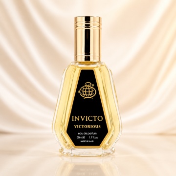 Parfum Arăbesc Invicto Victorious Fragrance World 50 ml, Apă de Parfum Bărbat, Aromă Aromatic Acvatică Proaspătă cu Grapefruit, Acord Marin, Mandarină, Dafin, Iasomie, Ambergris, Patchouli, Lemn de Guaiac și Mușchi - Img 2