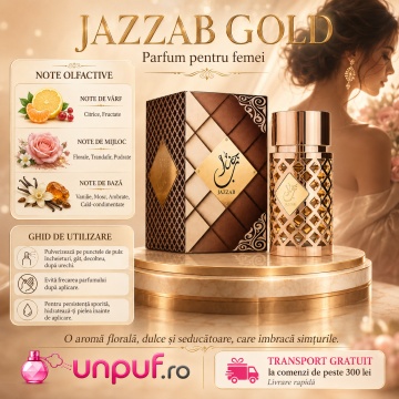 Parfum Arăbesc Jazzab Gold Ard Al Zaafaran 100 ml, Apă de Parfum Damă, Aromă Oriental Ambrată Inspirată de La Nuit Trésor - Img 9