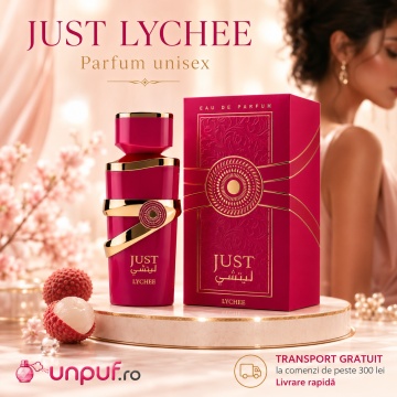 Parfum Arăbesc Just Lychee Fragrance World 100 ml, Apă de Parfum Damă, Aromă Floral Fructată cu Lici, Ananas, Caramel, Coacăză Neagră, Ambră, Lăcrămioară, Trandafir, Mosc, Mușchi și Vanilie - Img 10