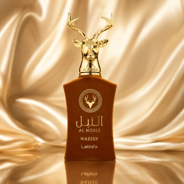 Parfum Arăbesc Lattafa Al Noble Wazeer 100 ml, Apă de Parfum Unisex, Aromă Lemnos Aromatică cu Bergamotă, Ienupăr, Mentă, Portocală, Ciocolată, Zmeură, Caramel, Iris, Pară, Ambră, Cedru, Santal, Mosc, Vanilie și Vetiver - Img 2