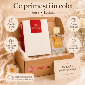 Parfum Arăbesc Lattafa Aura 100 ml, Apă de Parfum Unisex, Aromă Lemnoasă, Ambrată și Elegantă - Img 4