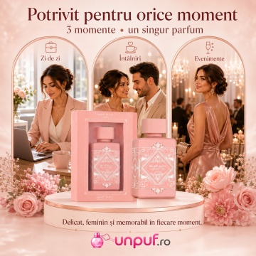 Parfum Arăbesc Lattafa Bade’e Al Oud Noble Blush 100 ml, Apă de Parfum Damă, Aromă Floral Gurmandă cu Lapte, Trandafir, Bezea, Migdale Amare, Santal, Mosc și Vanilie - Img 6