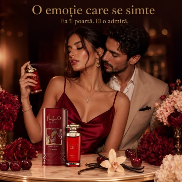 Parfum Arabesc Lattafa Mayar Cherry Intense EDP 100 ml Damă, Aromă Dulce Intensă cu Cireșe, Căpșuni, Cacao, Vanilie - Img 4