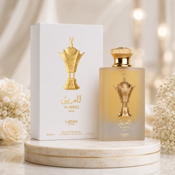 Parfum Arăbesc Lattafa Pride Al Areeq Gold 100 ml, Apă de Parfum Unisex, Aromă Orientală Ambrată cu Piele, Șofran, Vanilie, Tămâie și Lemn Ambrat