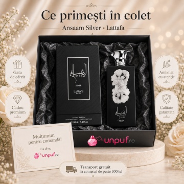Parfum Arăbesc Lattafa Pride Ansaam Silver 100 ml, Apă de Parfum Unisex, Aromă Orientală cu Bergamotă, Cardamom, Lavandă, Vanilie și Ambră - Img 4