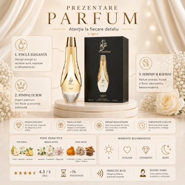 Parfum Arăbesc Lattafa Pride Gharam 100 ml, Apă de Parfum Unisex, Aromă Oriental Florală cu Pară, Ananas, Iasomie, Gardenie și Praline - Img 3