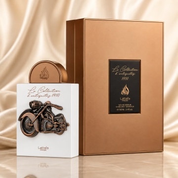 Parfum Arăbesc Lattafa Pride La Collection 1910 Bike 100 ml, Apă de Parfum Damă, Aromă Caldă Elegantă cu Măr, Davana, Trandafir, Cedru, Vanilie și Boabe de Tonka
