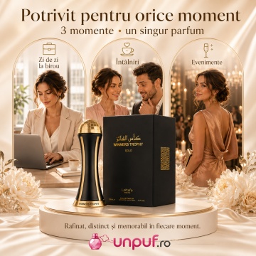 Parfum Arăbesc Lattafa Pride Winners Trophy Gold EDP 100 ml Unisex, Inspirat Luxul Modern, Aromă Florală cu Piper Roz, Prună, Iasomie, Trandafir, Mosc, Paciuli și Vanilie - Img 6