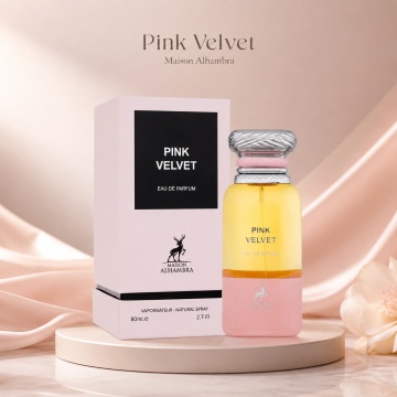 Parfum Arăbesc Maison Alhambra Pink Velvet 80 ml, Apă de Parfum Damă, Trandafir, Paciuli, Vanilie