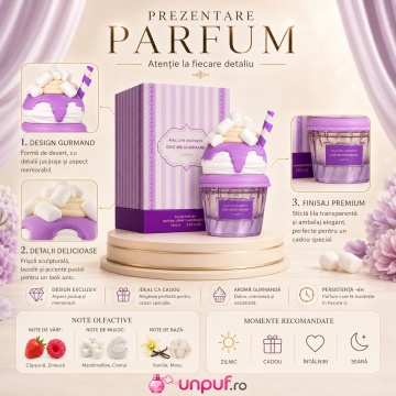 Parfum Arăbesc Mallow Madness Lattafa 75 ml, Apă de Parfum Damă, Aromă Floral Fructat Gurmandă cu Căpșună, Zmeură, Bezea, Frezie, Frișcă, Mosc și Vanilie - Img 3