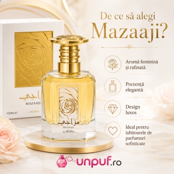 Parfum Arăbesc Mazaaji Lattafa EDP 100 ml Damă, Inspirat Le Parfum Royal Elie Saab, Aromă Citric Florală cu Floare de Portocal, Mandarină, Note Tropicale, Trandafir, Vanilie, Mosc și Lemn de Santal - Img 5