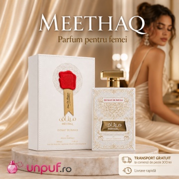 Parfum Arăbesc Meethaq Extrait de Rouge Ard Al Zaafaran 100 ml, Apă de Parfum Unisex, Damă, Bărbat, Aromă Amber Floral, Inspirat Love Don’t Be Shy - Img 6