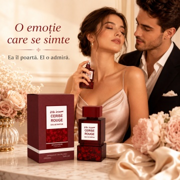 Parfum Arăbesc Milestone Cerise Rouge EDP 100 ml Unisex, Inspirat Lost Cherry, Aromă Fructat Gurmandă cu Cireșe, Fructe Roșii, Migdale Amare, Lichior de Cireșe, Iasomie, Trandafir, Tonka, Lemn Dulce, Mosc și Vanilie - Img 5