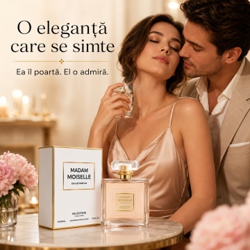 Parfum Arăbesc Milestone Madam Moiselle EDP 100 ml Damă, Inspirat Coco Mademoiselle, Aromă Aromatic Orientală cu Citrice, Condimente, Flori Albe, Lavandă, Note Calde, Cedru, Ambră și Mosc - Img 5